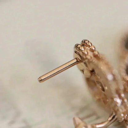 [Glimmer]CLOVER MEDIUM 1 MOTIFS FUll DIAMOND EARRINGS