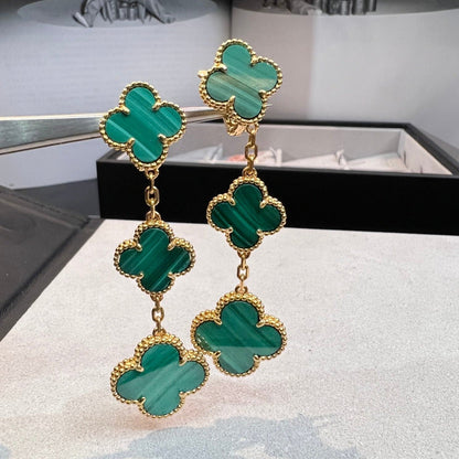 [Glimmer]CLOVER MALACHITE 3 MOTIFS GOLD
