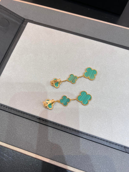 [Glimmer]CLOVER MALACHITE 3 MOTIFS GOLD