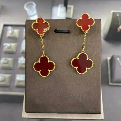 [Glimmer]CLOVER 2 MOTIFS  EARRINGS (MULTIPLE CHOICESC