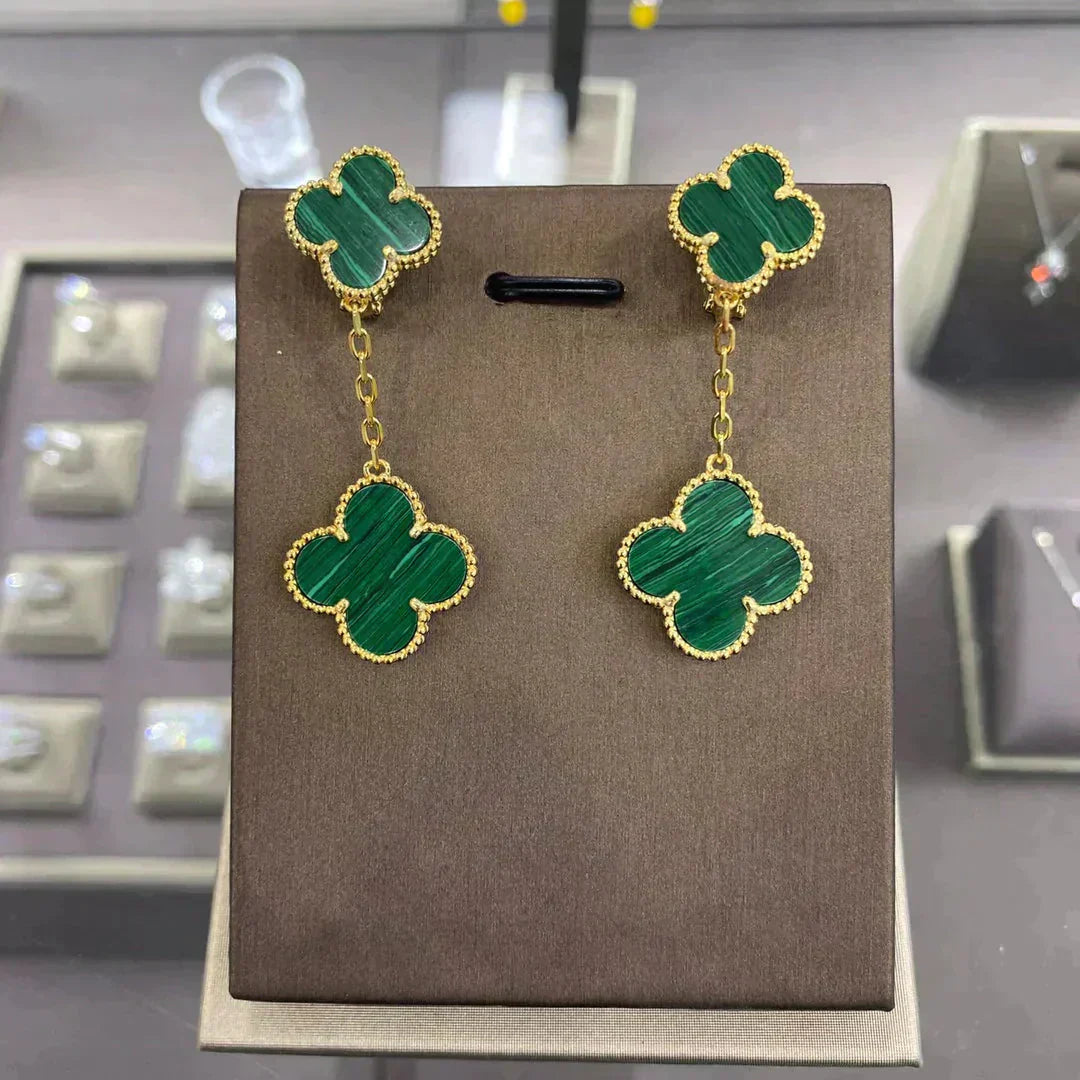 [Glimmer]CLOVER 2 MOTIFS  EARRINGS (MULTIPLE CHOICESC