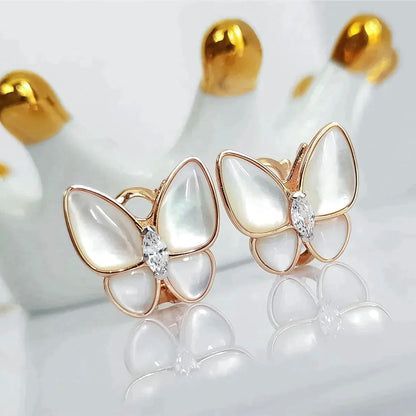 [Glimmer]BUTTERFLY MOP DIAMOND EARRINGS