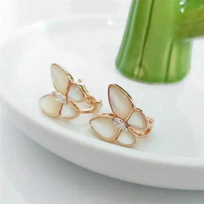 [Glimmer]BUTTERFLY MOP DIAMOND EARRINGS