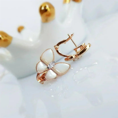 [Glimmer]BUTTERFLY MOP DIAMOND EARRINGS