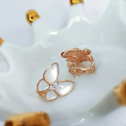 [Glimmer]BUTTERFLY MOP DIAMOND EARRINGS