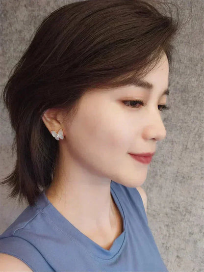 [Glimmer]BUTTERFLY MOP DIAMOND EARRINGS
