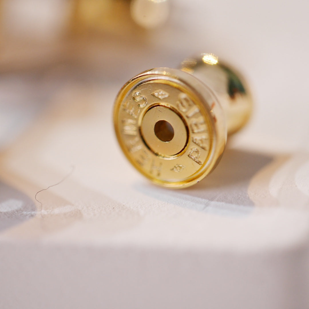 [Glimmer]MINI POP H GOLD EARRINGS GREY