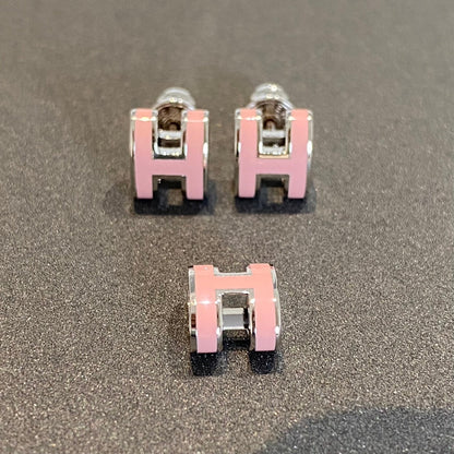 [Glimmer]MINI POP H SILVER EARRINGS PINK