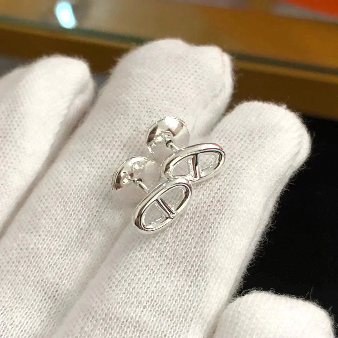 [Glimmer]CHAINE SMALL EARRINGS GOLD AND SILVER