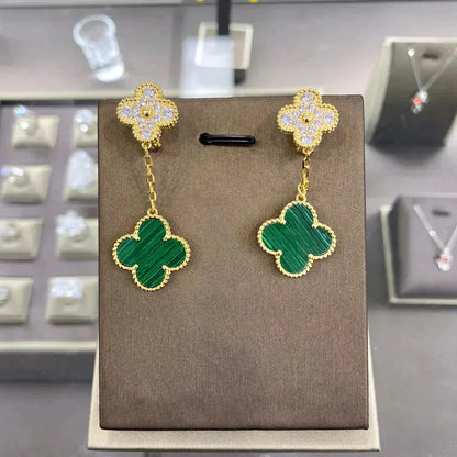 [Glimmer]CLOVER  2 MOTIFS  DIAMOND  EARRINGS (MULTIPLE CHOICESç´