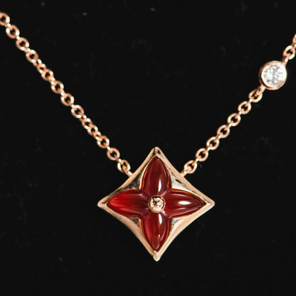 [Glimmer]STAR NECKLACE PINK GOLD 1 DIAMOND