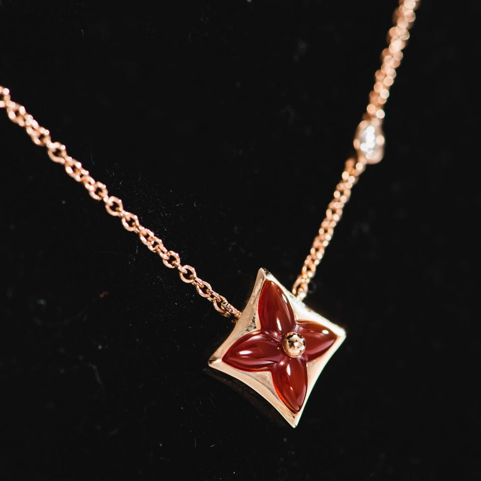 [Glimmer]STAR NECKLACE PINK GOLD 1 DIAMOND
