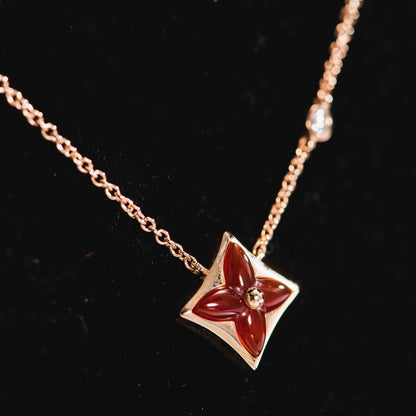 [Glimmer]STAR NECKLACE PINK GOLD 1 DIAMOND