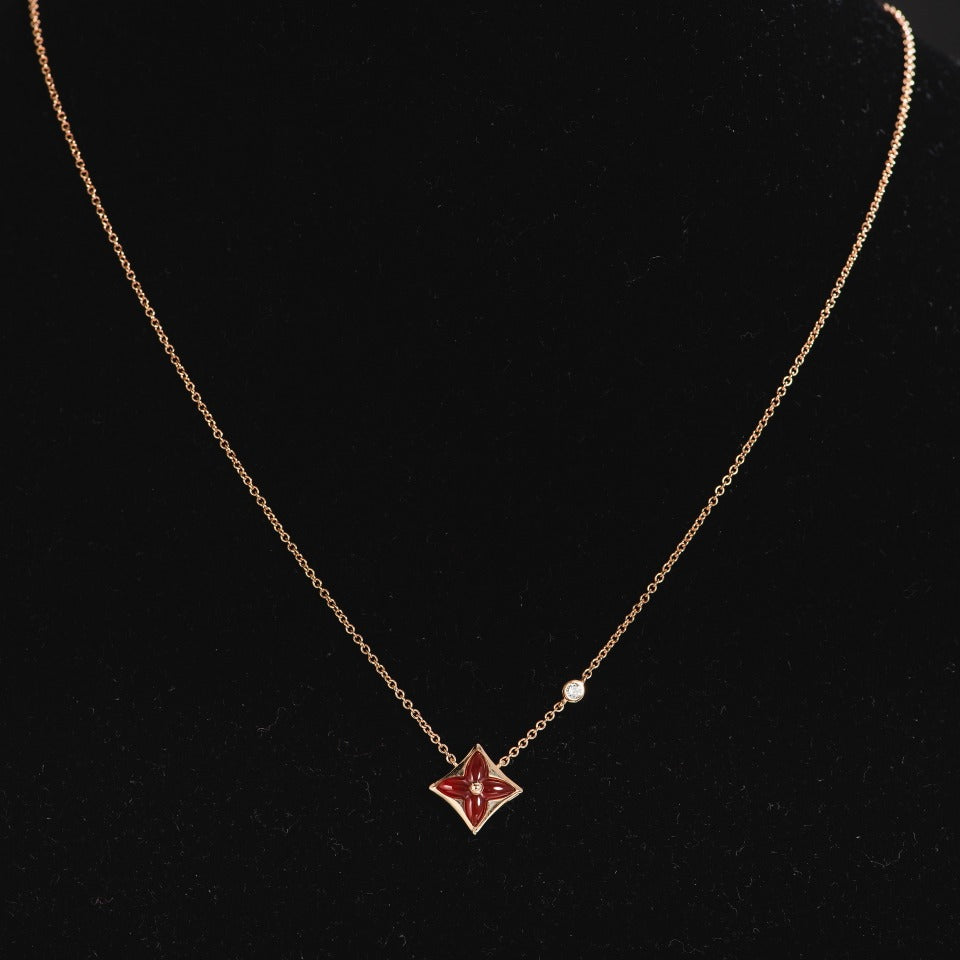 [Glimmer]STAR NECKLACE PINK GOLD 1 DIAMOND
