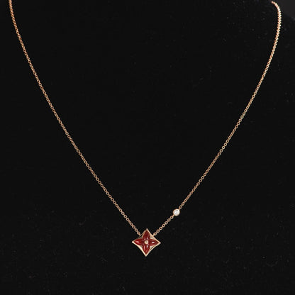 [Glimmer]STAR NECKLACE PINK GOLD 1 DIAMOND