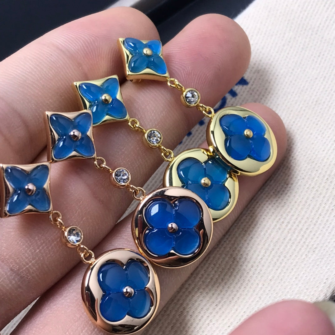 [Glimmer]STAR AND SUN AGATE DIAMOND EARRINGS