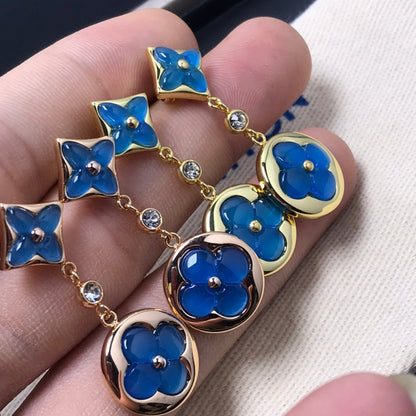 [Glimmer]STAR AND SUN AGATE DIAMOND EARRINGS