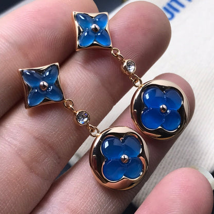 [Glimmer]STAR AND SUN AGATE DIAMOND EARRINGS
