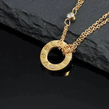 [Glimmer]LOVE NECKLACE 16MM 2 DIAMONDS