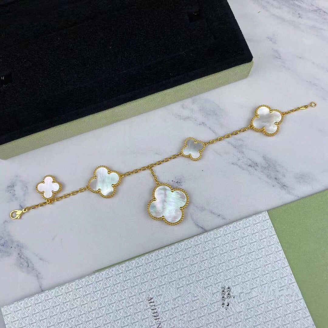 [Glimmer]MAGIC CLOVER MOP GOLD BRACELET 5 MOTIFS