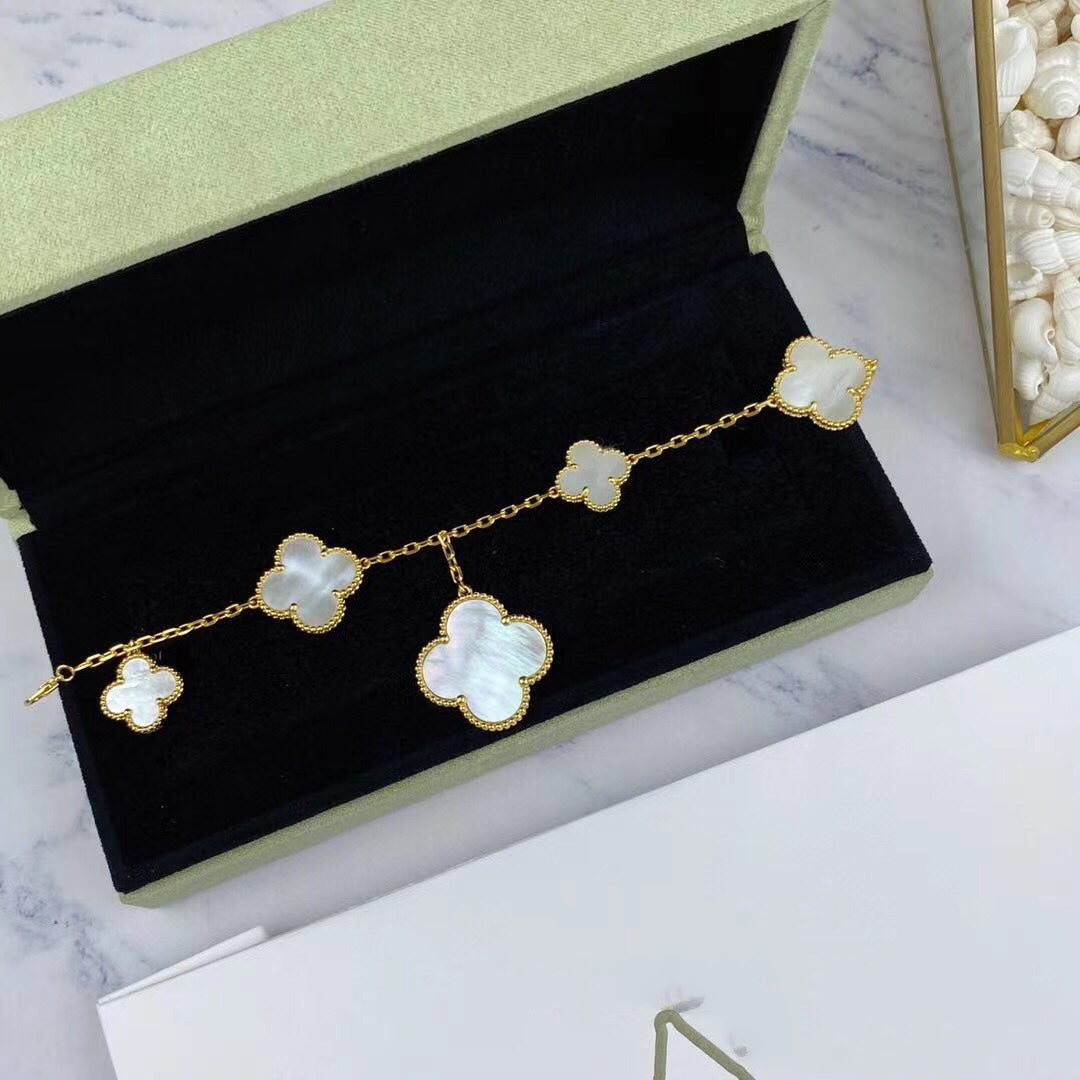 [Glimmer]MAGIC CLOVER MOP GOLD BRACELET 5 MOTIFS