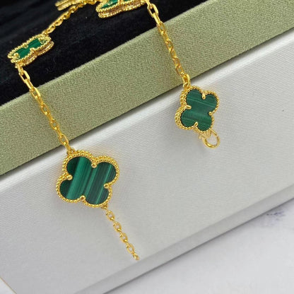 [Glimmer]MAGIC CLOVER MALACHITE GOLD BRACELET 5 MOTIFS