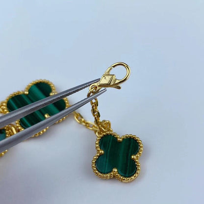 [Glimmer]MAGIC CLOVER MALACHITE GOLD BRACELET 5 MOTIFS