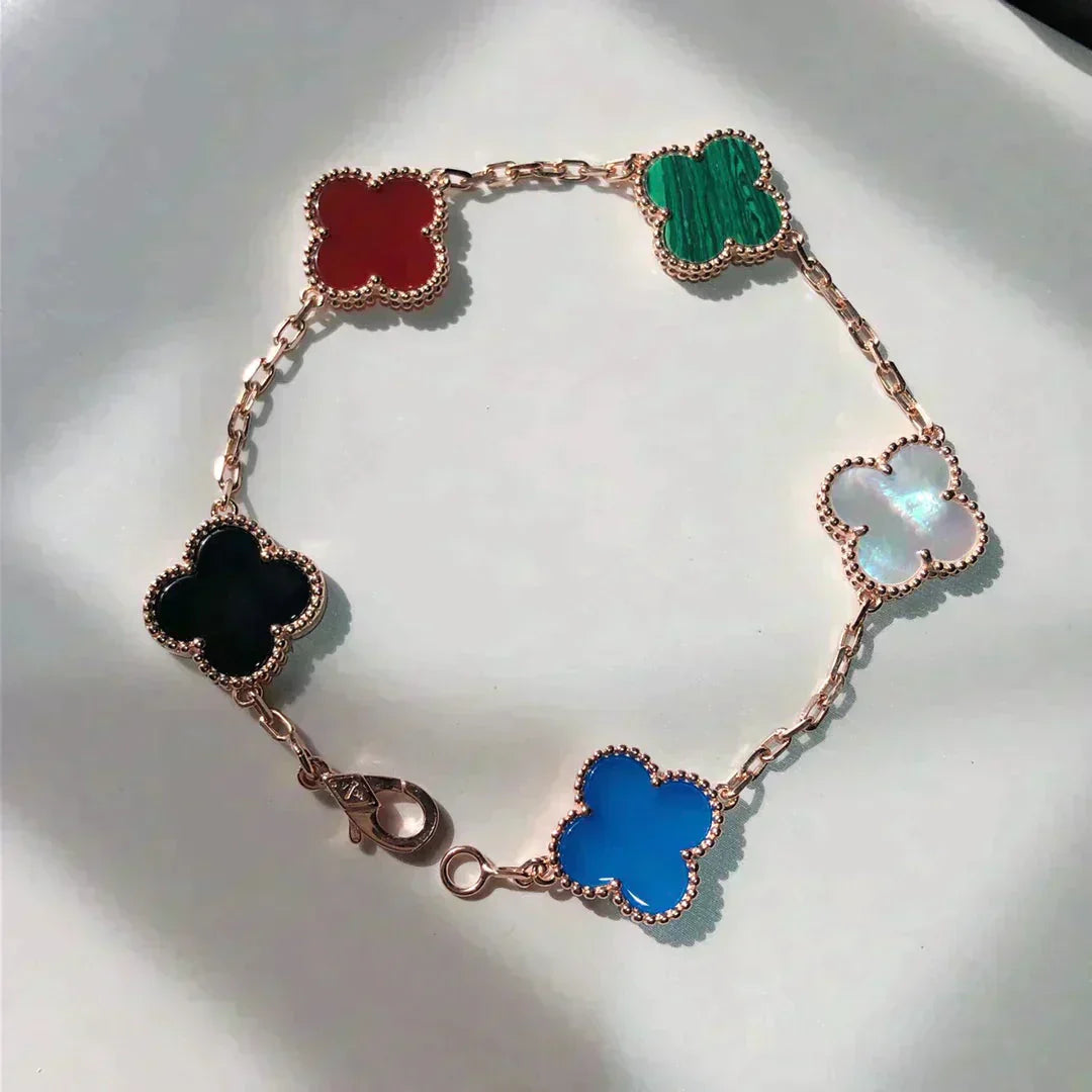 [Glimmer]CLOVER 5 MOTIFS MULTICOLOR BRACELET