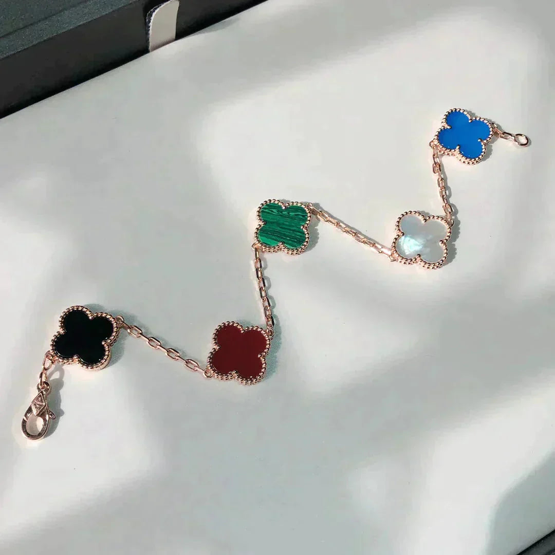 [Glimmer]CLOVER 5 MOTIFS MULTICOLOR BRACELET