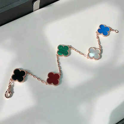 [Glimmer]CLOVER 5 MOTIFS MULTICOLOR BRACELET