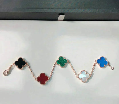 [Glimmer]CLOVER 5 MOTIFS MULTICOLOR BRACELET