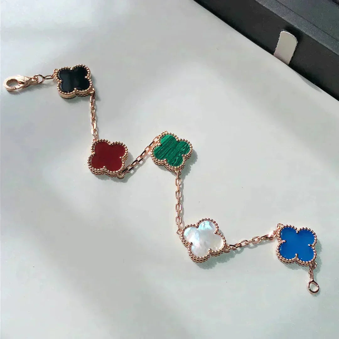 [Glimmer]CLOVER 5 MOTIFS MULTICOLOR BRACELET