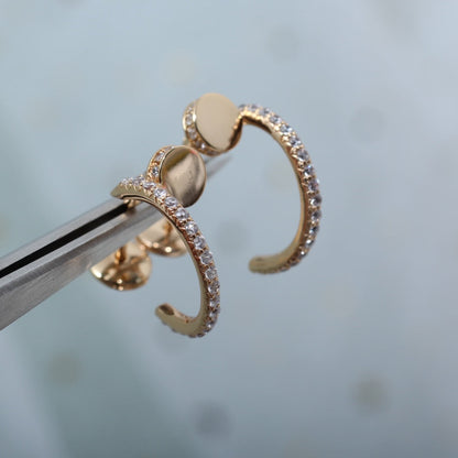[Glimmer]JUSTE EARRINGS 12.75MM PINK GOLD DIAMOND