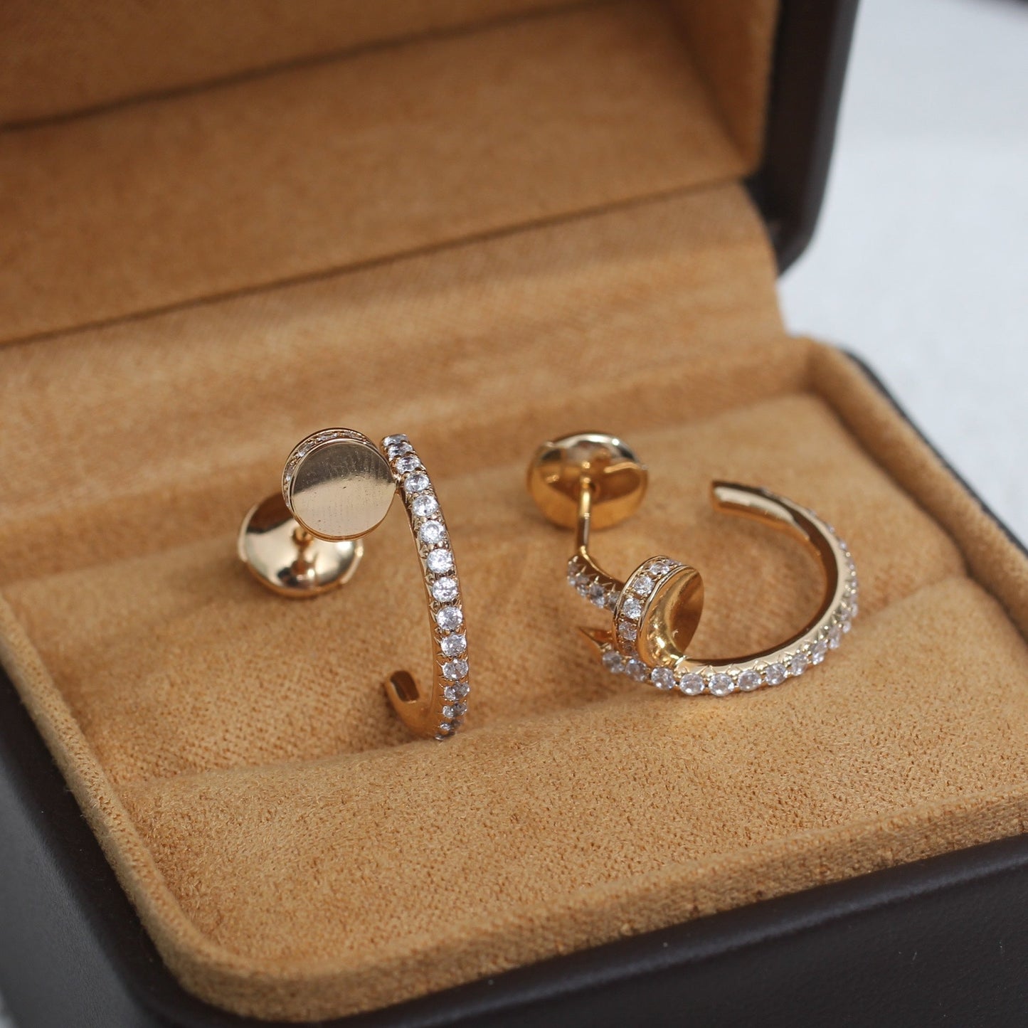 [Glimmer]JUSTE EARRINGS 12.75MM PINK GOLD DIAMOND