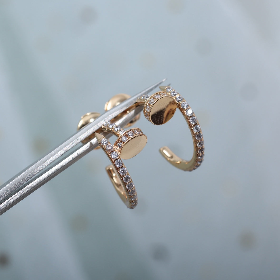 [Glimmer]JUSTE EARRINGS 12.75MM PINK GOLD DIAMOND