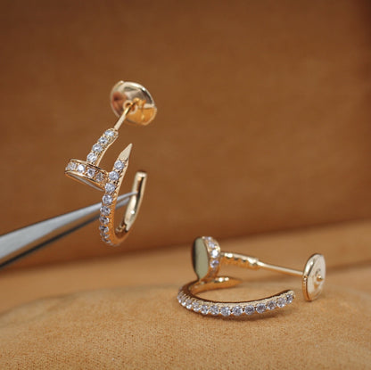 [Glimmer]JUSTE EARRINGS 12.75MM PINK GOLD DIAMOND