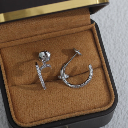 [Glimmer]JUSTE EARRINGS 12.75MM SILVER DIAMOND