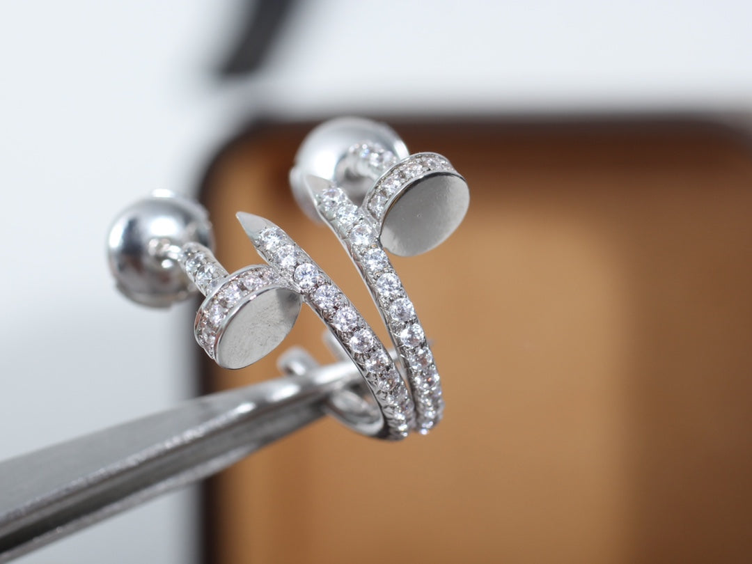 [Glimmer]JUSTE EARRINGS 12.75MM SILVER DIAMOND
