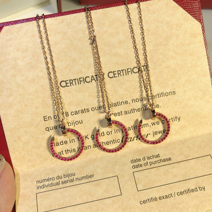 [Glimmer]JUSTE NECKLACE GOLD RED DIAMONDS