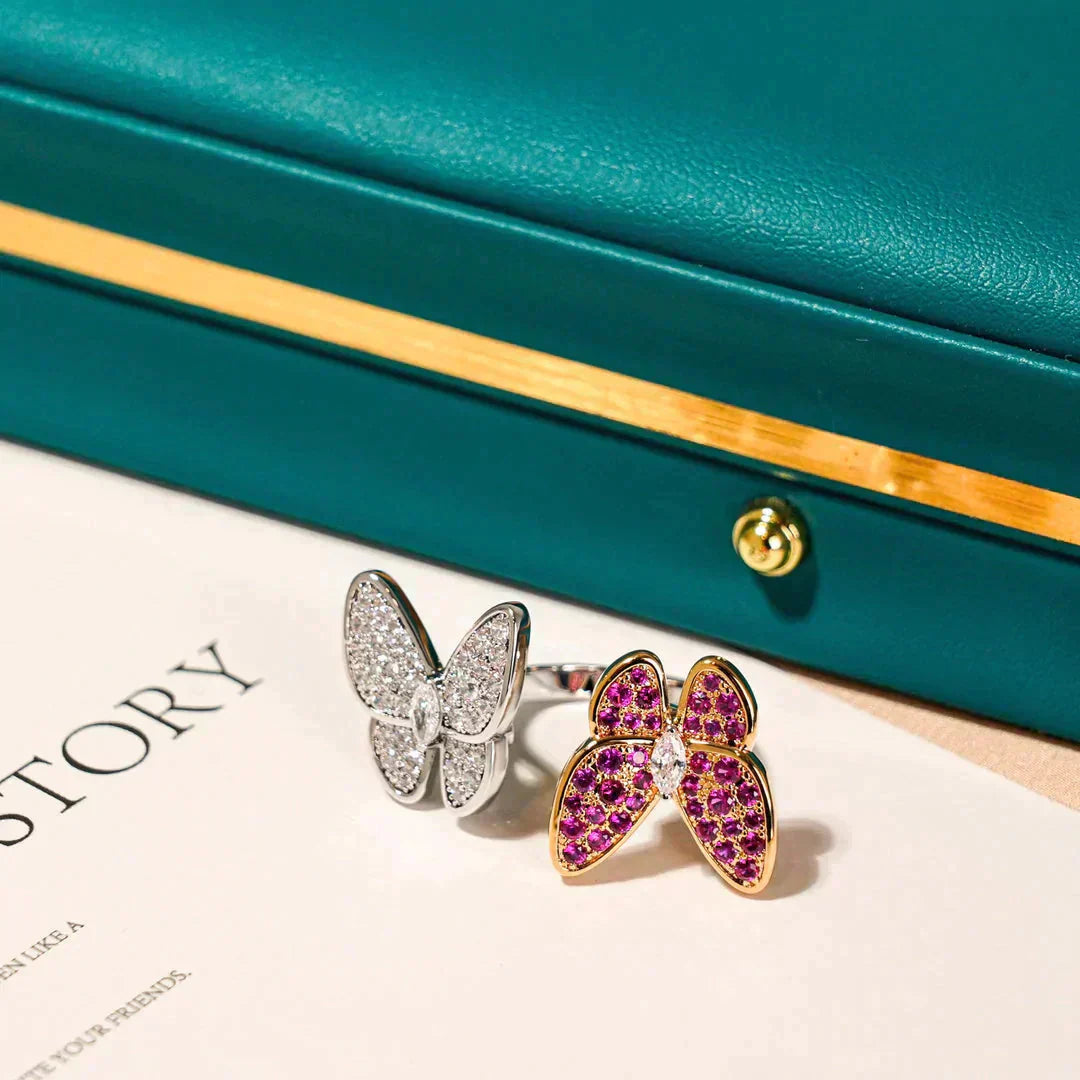 [Glimmer]TWIN BUTTERFLY DIAMOND RING