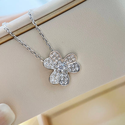 [Glimmer]CLOVER DIAMOND NECKLACE SILVER