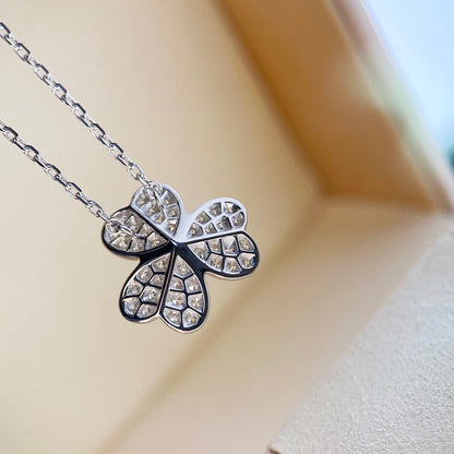 [Glimmer]CLOVER DIAMOND NECKLACE SILVER