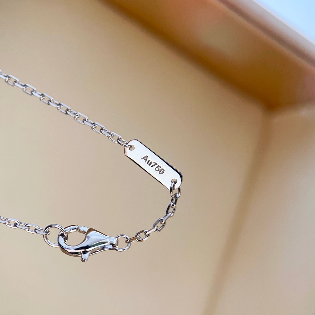 [Glimmer]CLOVER DIAMOND NECKLACE SILVER