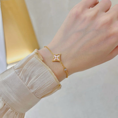 [Glimmer]STAR 1 DIAMOND PINK GOLD BRACELET