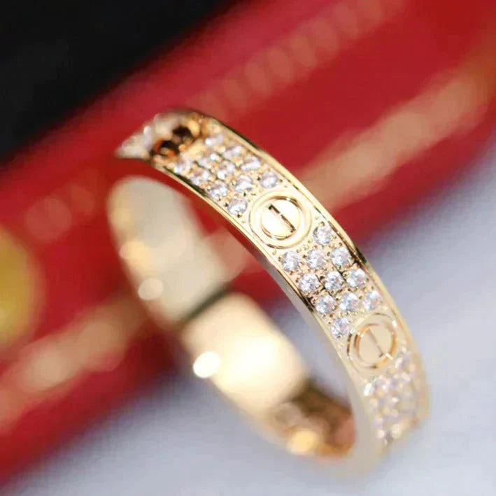 [Glimmer]LOVE RING 3.6MM DIAMOND PAVED