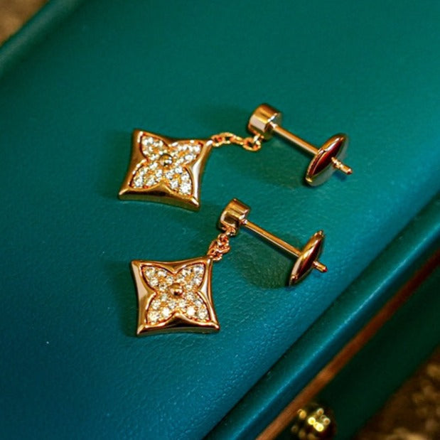 [Glimmer]STAR DIAMONDS EARRINGS GOLD