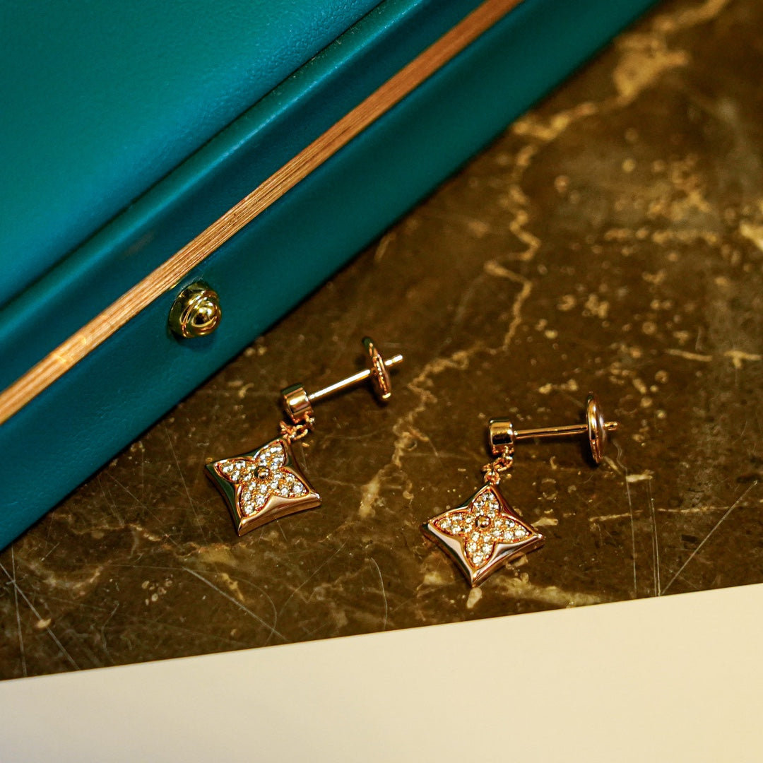 [Glimmer]STAR DIAMONDS EARRINGS GOLD