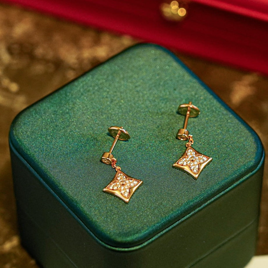 [Glimmer]STAR DIAMONDS EARRINGS GOLD