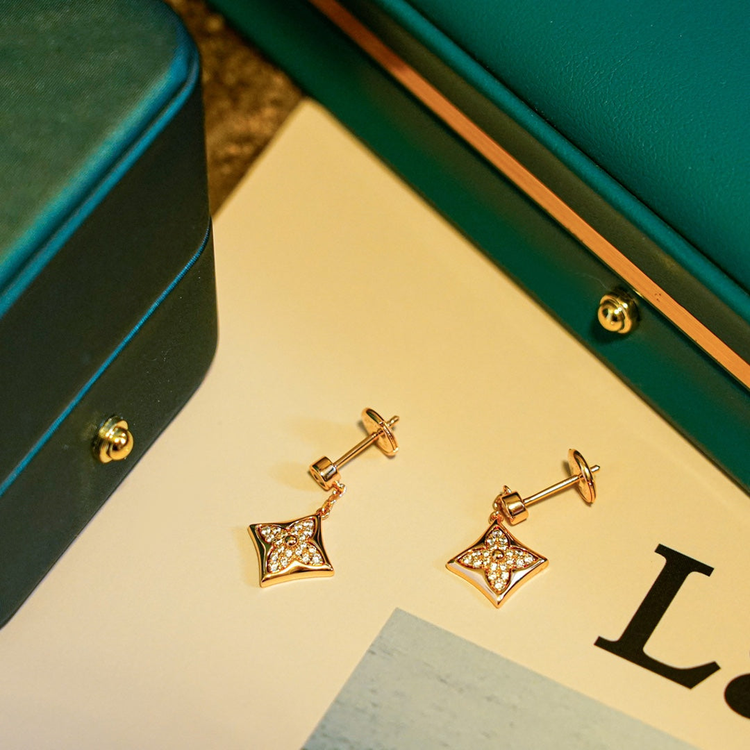 [Glimmer]STAR DIAMONDS EARRINGS GOLD