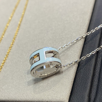 [Glimmer]POP H LIGHT BLUE NECKLACE